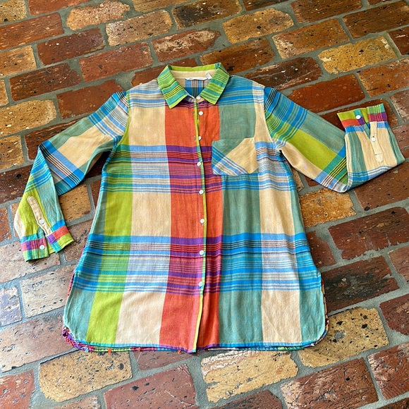 Soft surroundings Manchester Linen blend Shirt szM - Picture 6 of 10